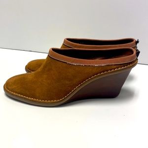 Cole Haan brown suede Jannie mules/wedge size 9